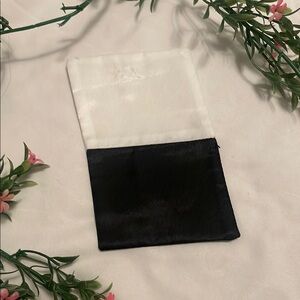 Elegant Black and White Reversible Satin Pocket Square Suit Handkerchief